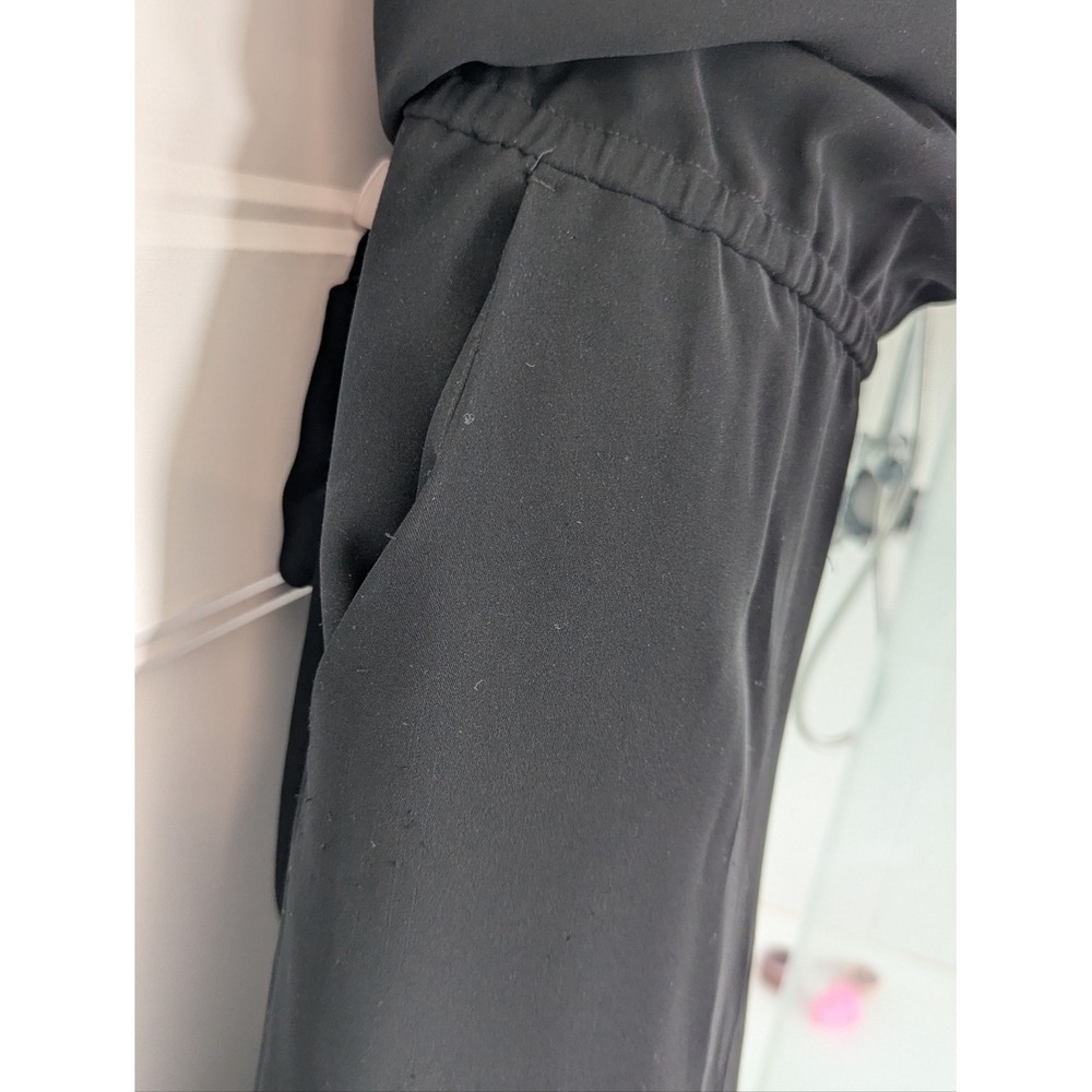 Cassis Womens Black Halter Neck Wide Leg Jumpsuit Size 6 Open Back Tie Pockets - Picture 7 of 14